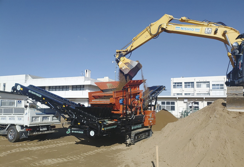 ダブルスクリーン工法によるふるい選別