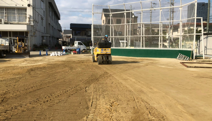 ワイドタイヤローラーにて仕上げ転圧