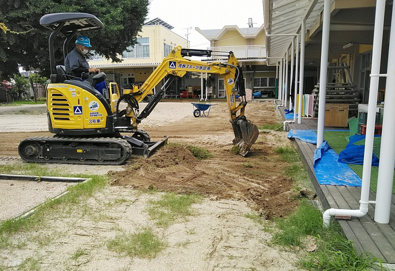 表層の鋤き取り状況