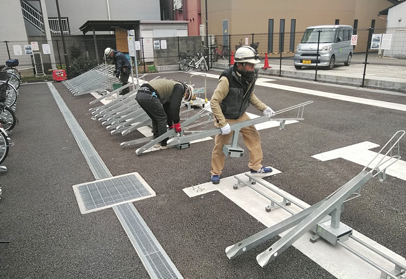自転車ラックの設置