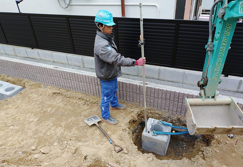 シェード柱基礎設置