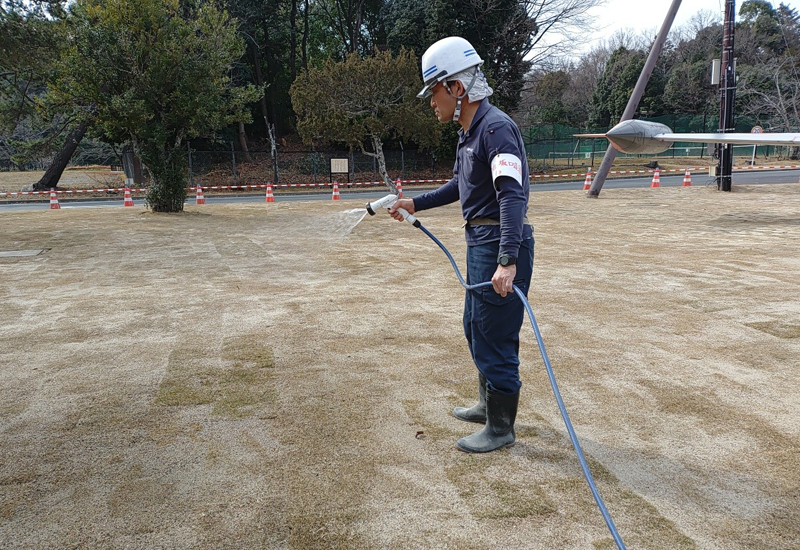 散水作業