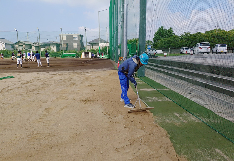 人工芝埋め戻し